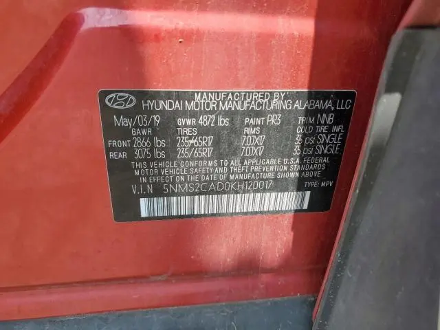 2019 HYUNDAI SANTA FE SE  