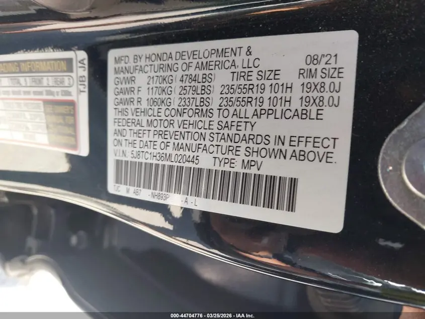 2021 ACURA RDX STANDARD