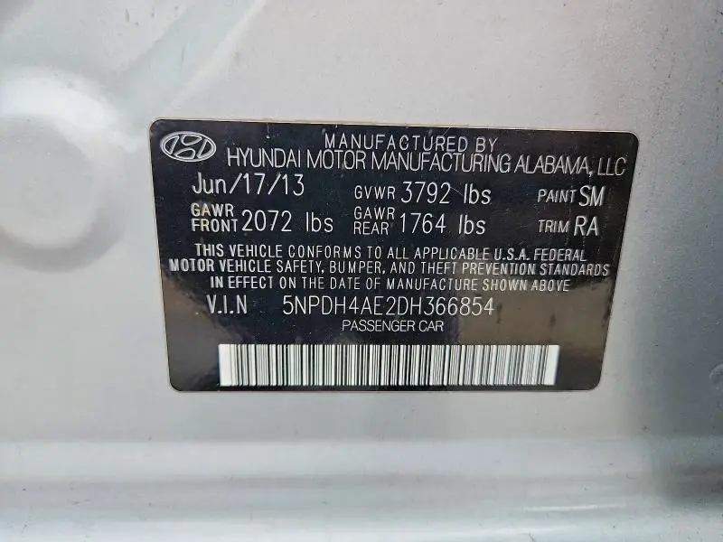 2013 HYUNDAI ELANTRA GLS  