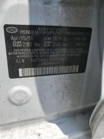 2017 HYUNDAI ELANTRA SE  