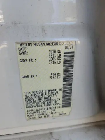 2015 NISSAN ALTIMA 2.5  