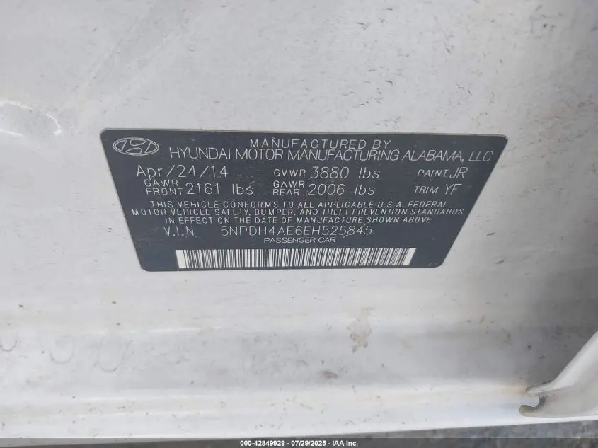 2014 HYUNDAI ELANTRA SE