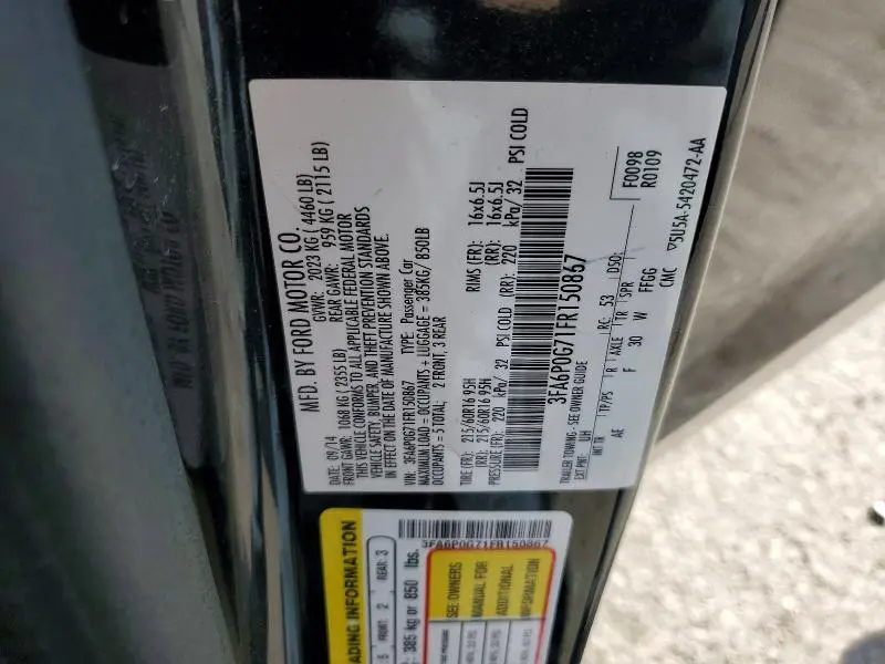 2015 FORD FUSION S  