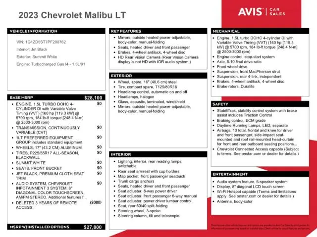2023 CHEVROLET MALIBU LT