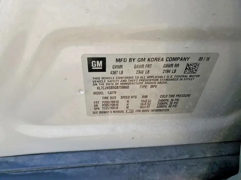 2016 CHEVROLET TRAX LS  