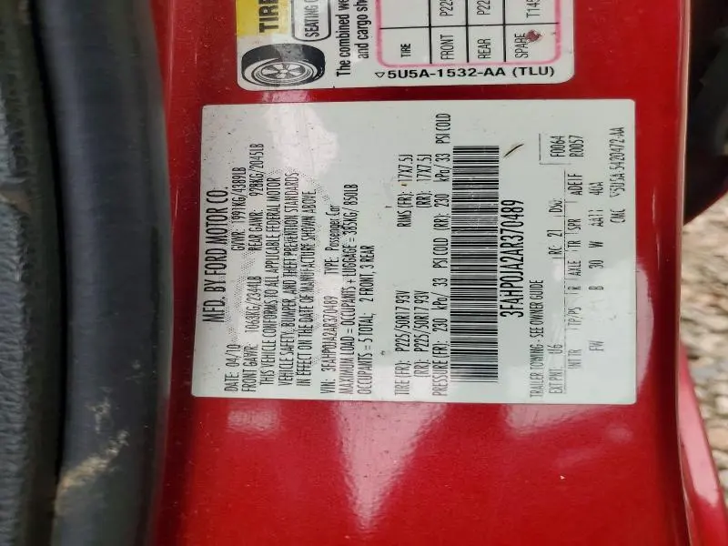 2010 FORD FUSION SEL  