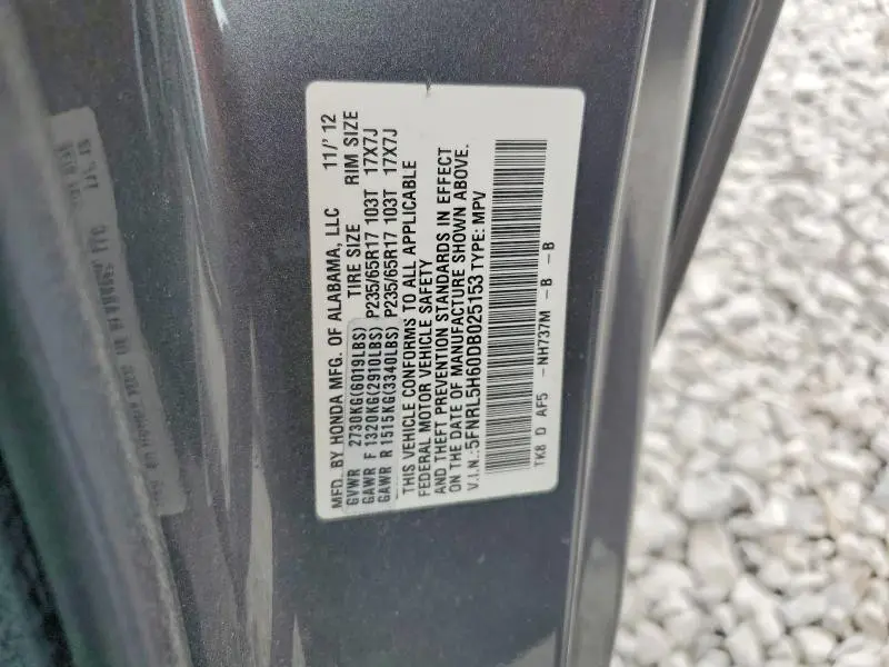 2013 HONDA ODYSSEY EXL  