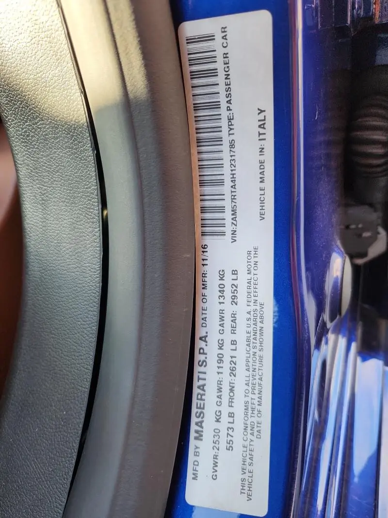 2017 MASERATI GHIBLI S  