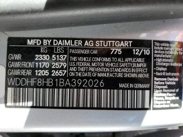 2011 MERCEDES-BENZ E 350 4MATIC  
