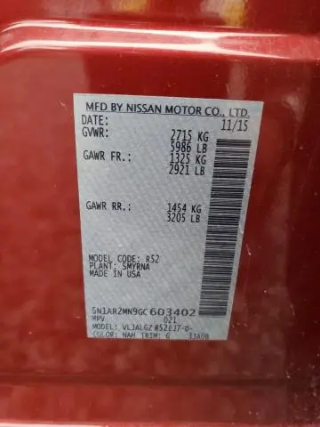 2016 NISSAN PATHFINDER S  