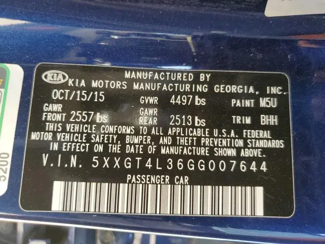 2016 KIA OPTIMA LX  