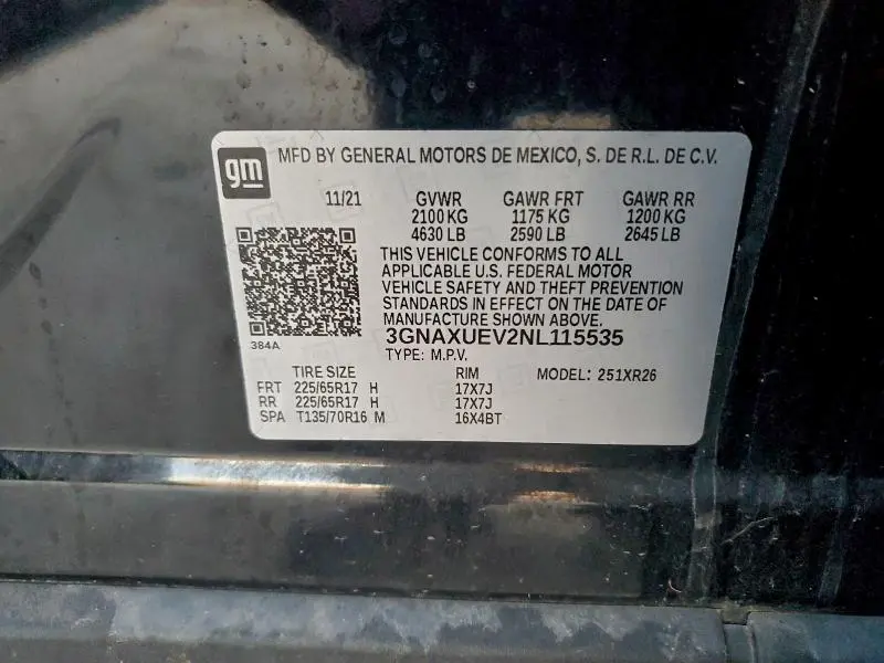 2022 CHEVROLET EQUINOX LT  