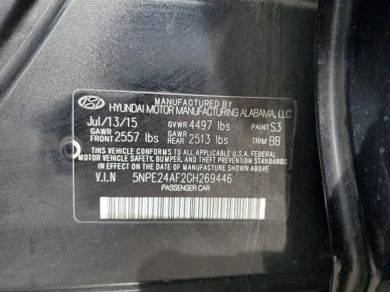 2016 HYUNDAI SONATA SE  