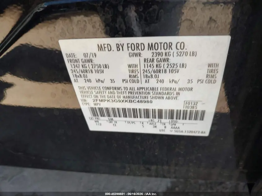 2019 FORD EDGE SE