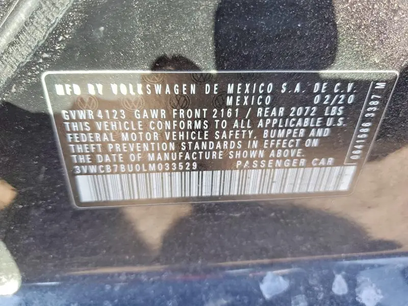 2020 VOLKSWAGEN JETTA S  