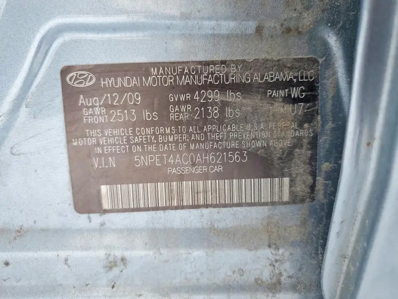 2010 HYUNDAI SONATA GLS  