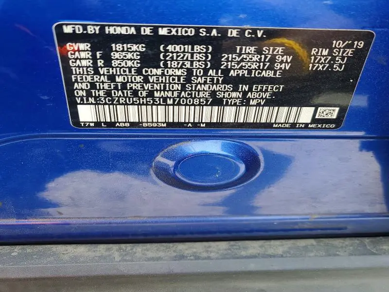 2020 HONDA HR-V EX  
