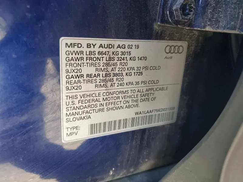 2019 AUDI Q7 PREMIUM PLUS  