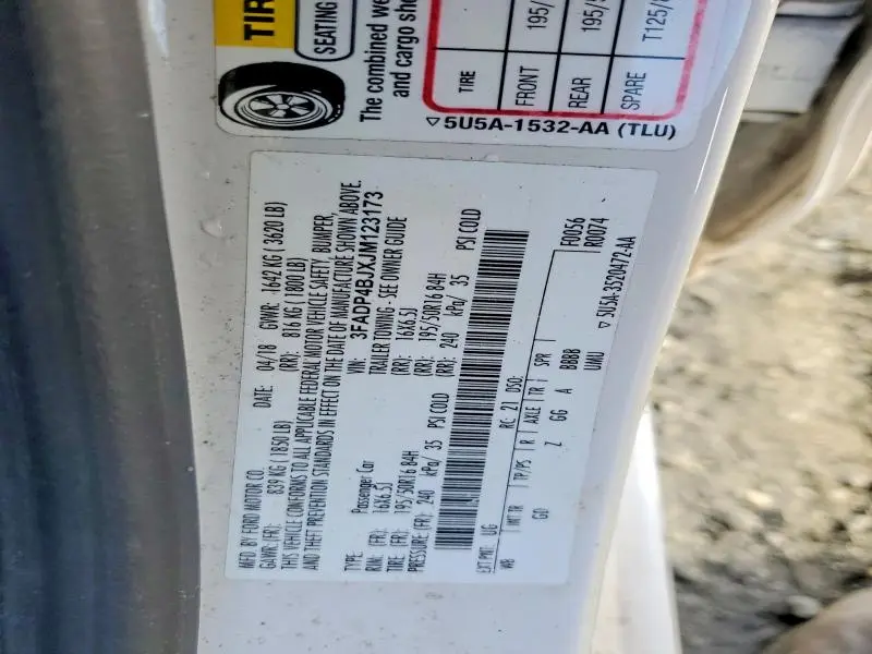 2018 FORD FIESTA SE  