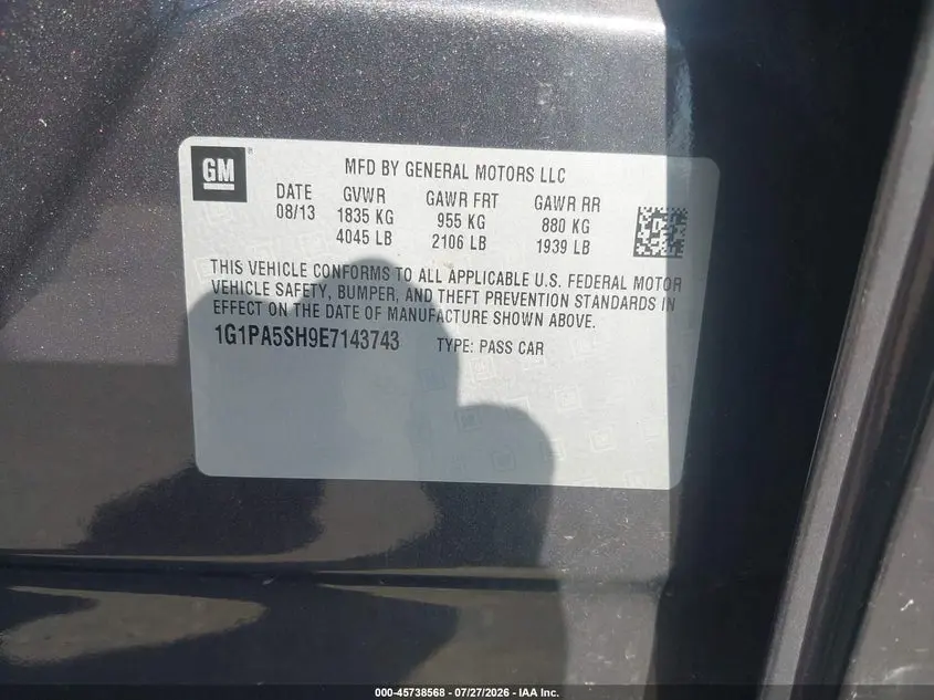 2014 CHEVROLET CRUZE LS AUTO