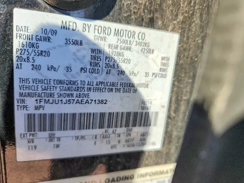 2010 FORD EXPEDITION EDDIE BAUER  