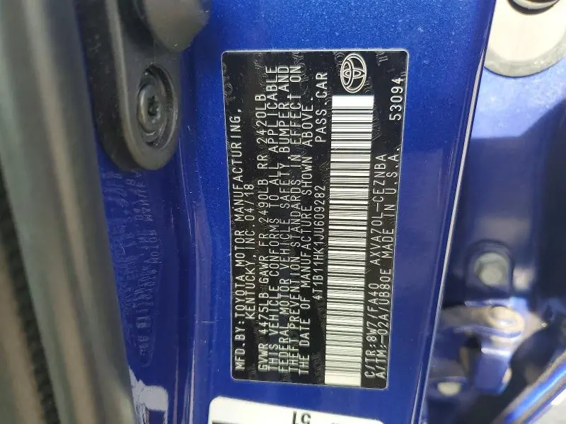 2018 TOYOTA CAMRY L  