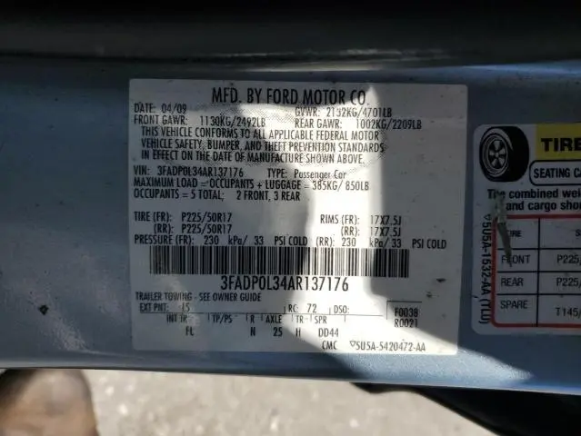 2010 FORD FUSION HYBRID  