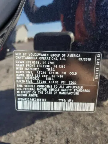 2019 VOLKSWAGEN ATLAS SEL  