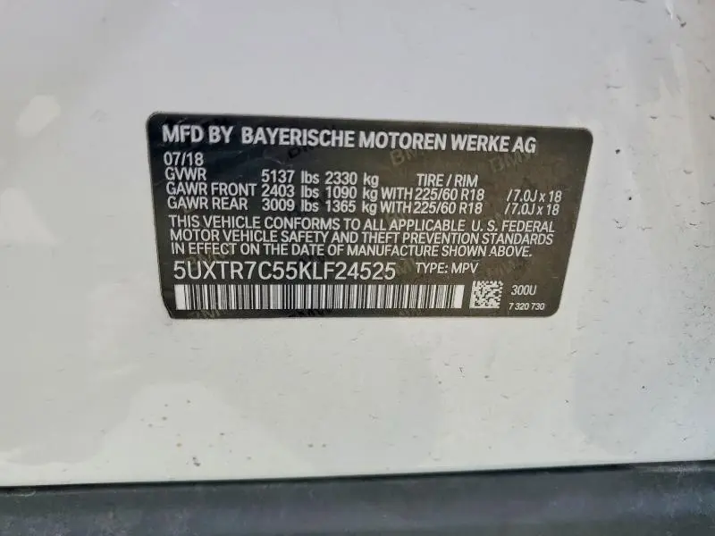 2019 BMW X3 SDRIVE30I  