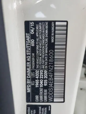 2015 MERCEDES-BENZ CLA 250  