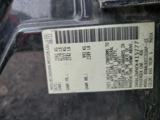 2012 NISSAN ALTIMA BASE  