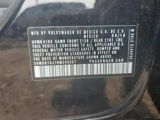 2017 VOLKSWAGEN JETTA SE  