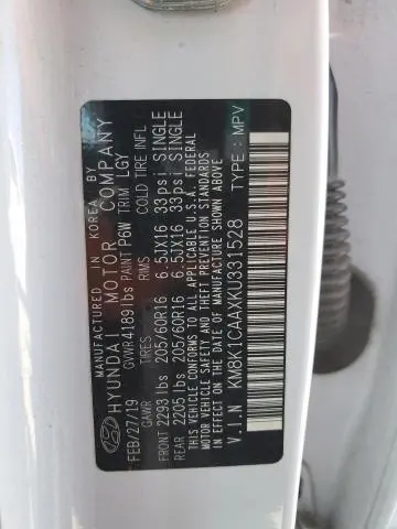 2019 HYUNDAI KONA SE  