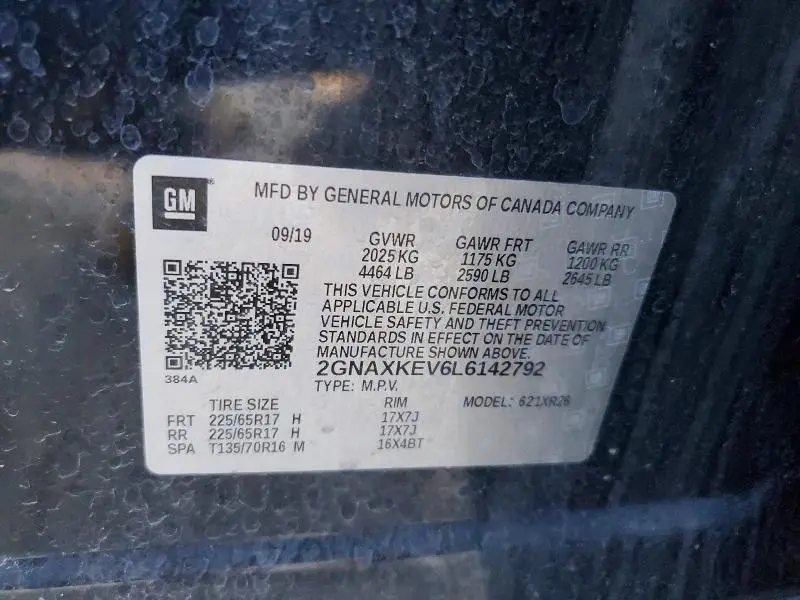 2020 CHEVROLET EQUINOX LT  