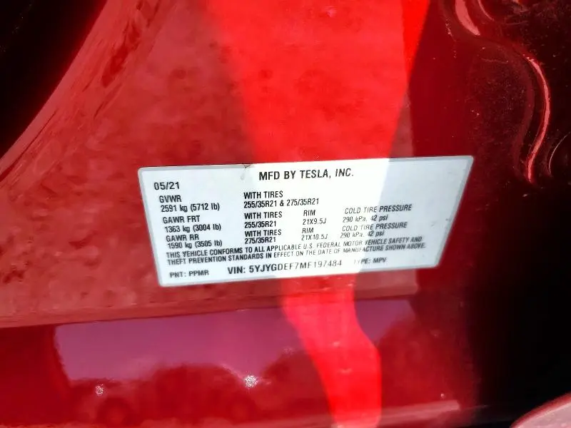 2021 TESLA MODEL Y   