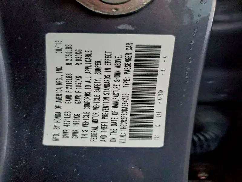 2013 HONDA ACCORD EXL  