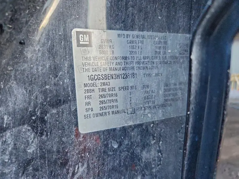 2017 CHEVROLET COLORADO   