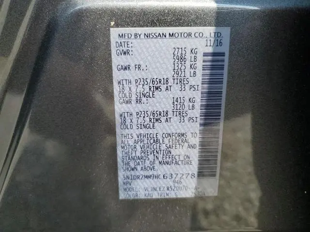 2017 NISSAN PATHFINDER S  