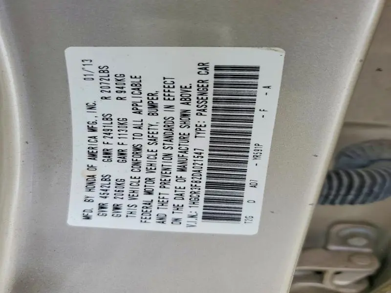 2013 HONDA ACCORD EXL  