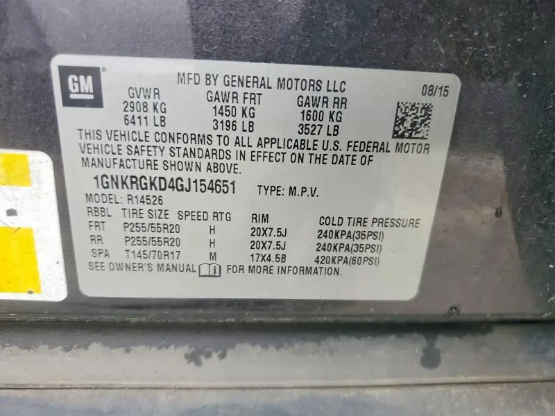 2016 CHEVROLET TRAVERSE LT  