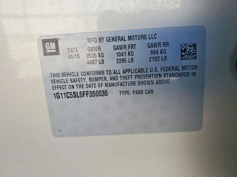 2015 CHEVROLET MALIBU 1LT  