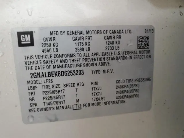 2013 CHEVROLET EQUINOX LS  