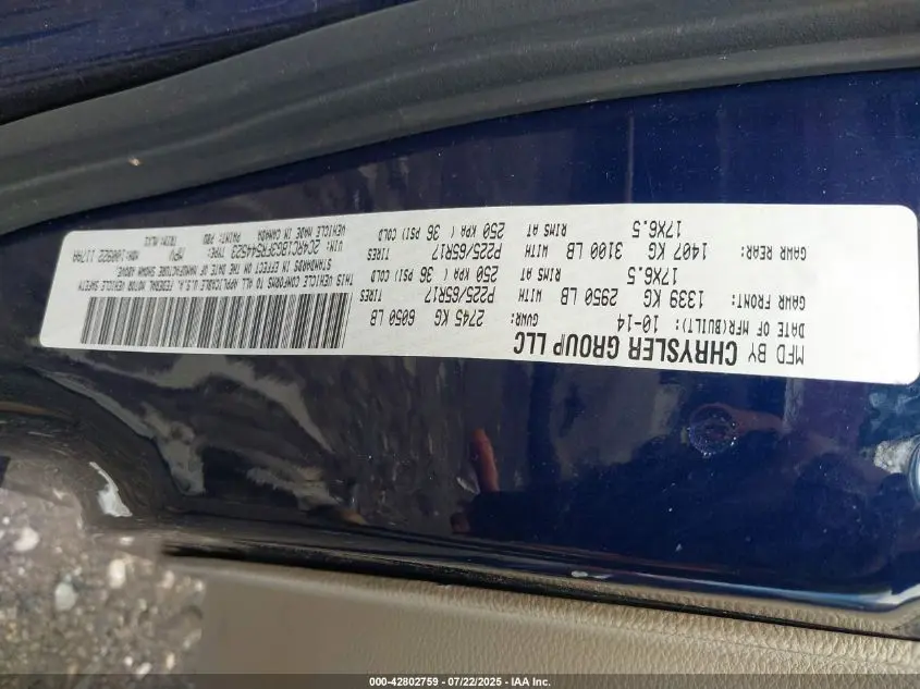 2015 CHRYSLER TOWN & COUNTRY TOURING