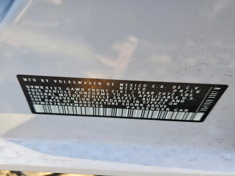 2019 VOLKSWAGEN JETTA SEL  