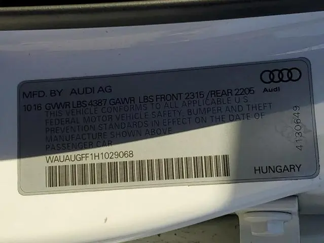2017 AUDI A3 PREMIUM  