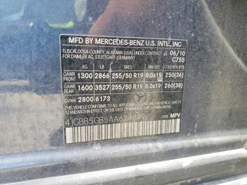 2010 MERCEDES-BENZ ML 350  