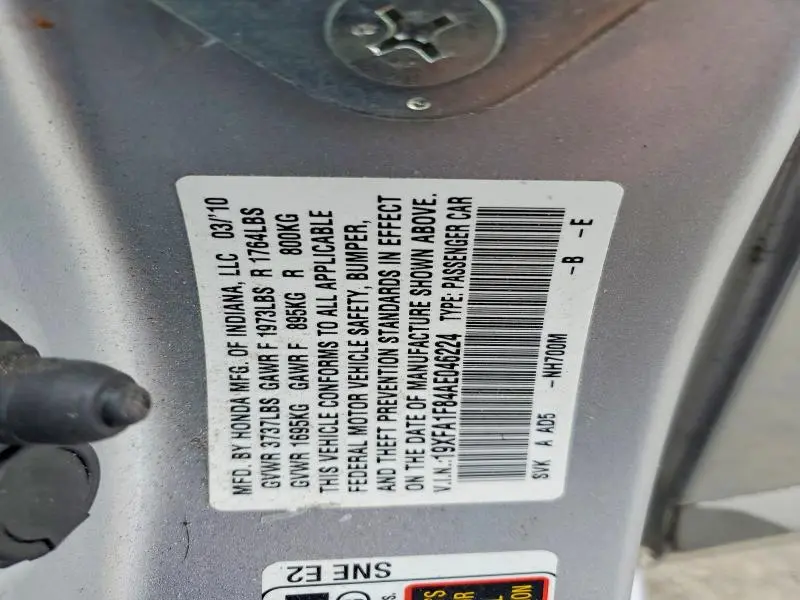2010 HONDA CIVIC EX  