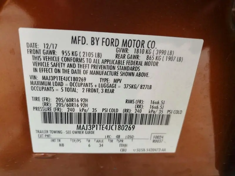 2018 FORD ECOSPORT SE  