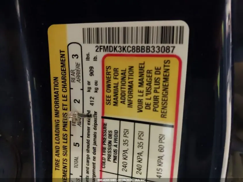 2011 FORD EDGE LIMITED