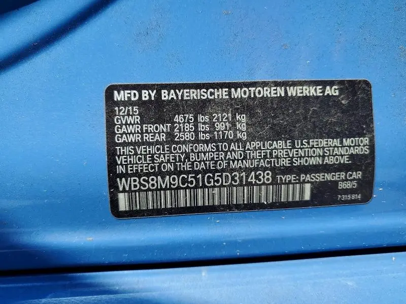 2016 BMW M3   